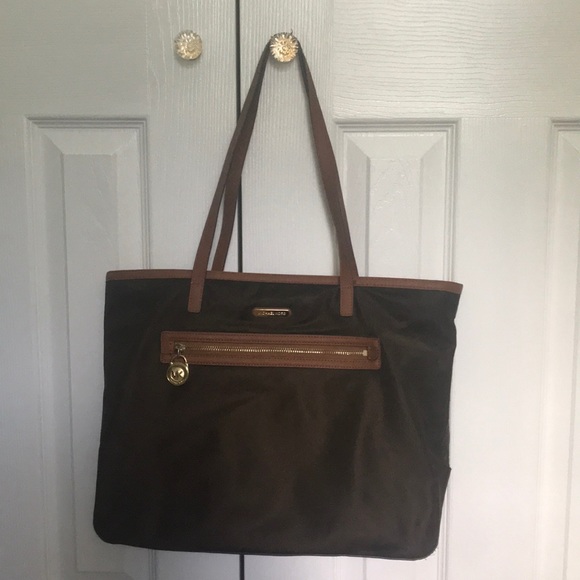 Michael Kors Handbags - Michael Kors Chocolate Brown Canvas Tote